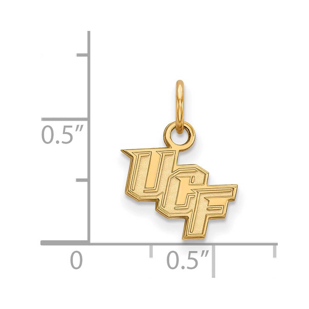 Sterling Silver Gold-plated LogoArt University of Central Florida U-C-F Extra Small Pendant Q-GP001UCF