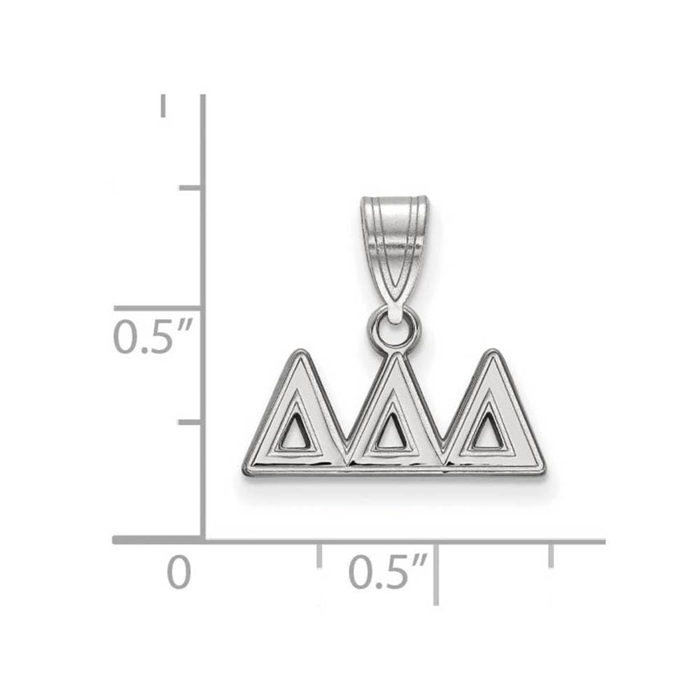 Sterling Silver Official Licensed Greek Sororities Delta Delta Delta (???) Medium Pendant