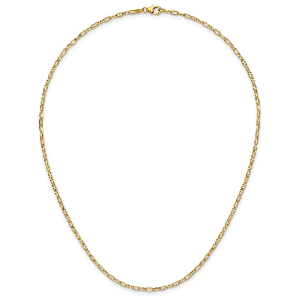 14k 2.2mm Semi-Solid Paperclip Chain