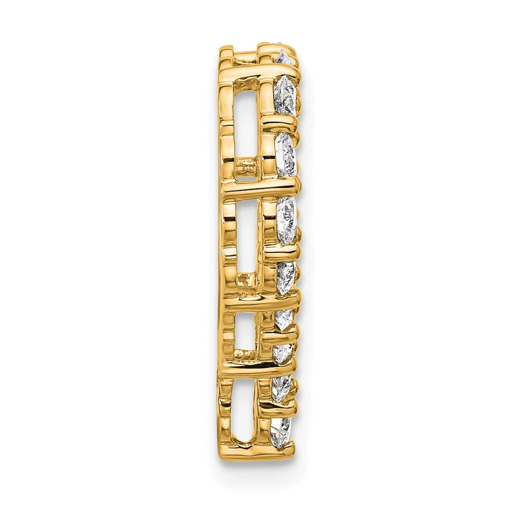 14k 1 1/2 carat Lab Grown Diamond VS/SI+ G+ Heart Chain Slide Pendant