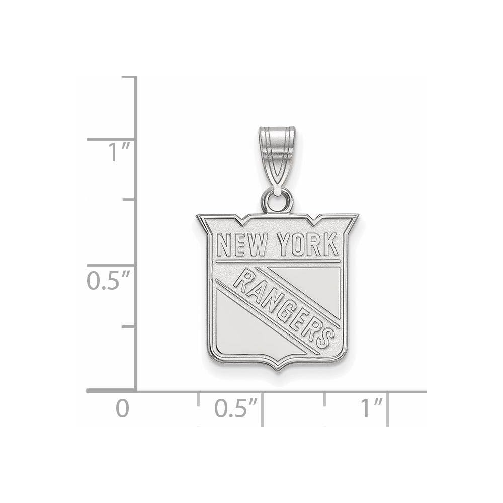 LogoArt NHL New York Rangers Sterling Silver Medium Pendant
