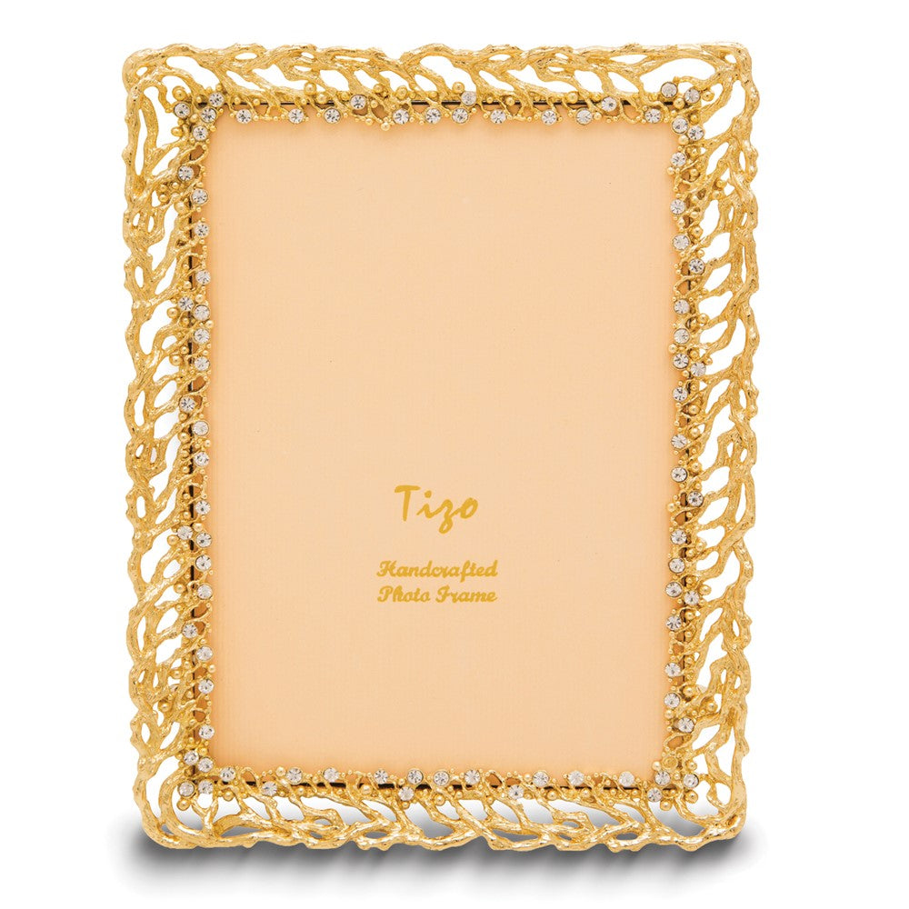 Gold-tone Ivy with Crystals 5x7 Photo Frame