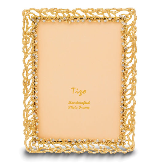 Gold-tone Ivy with Crystals 5x7 Photo Frame