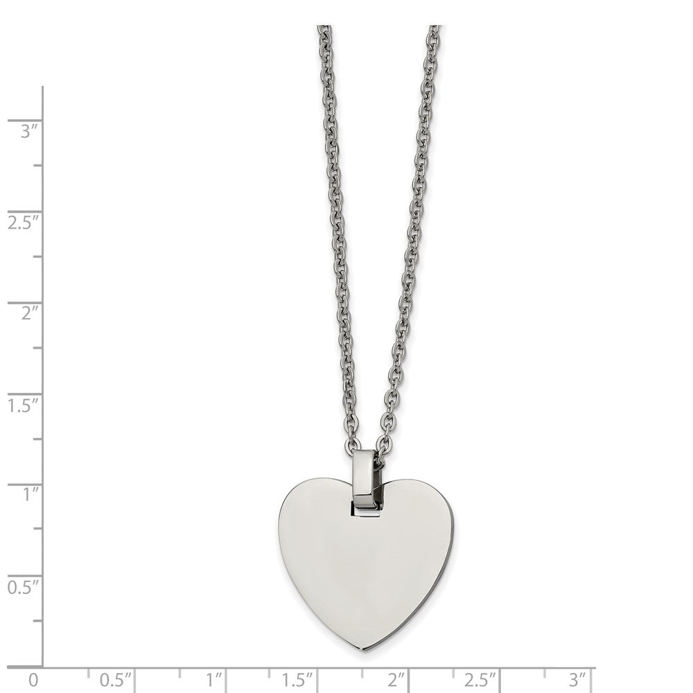 Stainless Steel Polished Heart 20 inch Necklace
