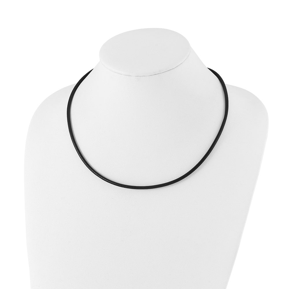 3mm Genuine Leather Greece Textured 18in Necklace