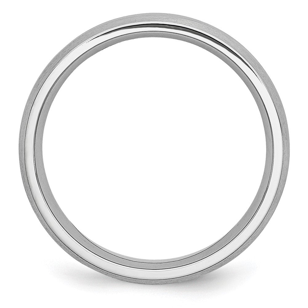 Cobalt Satin and Polished Grooved 6mm Band Size - 8