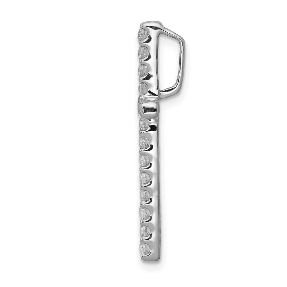 14k White Gold 1/2 carat Lab Grown Diamond VS/SI+ G+ Cross Chain Slide Pendant