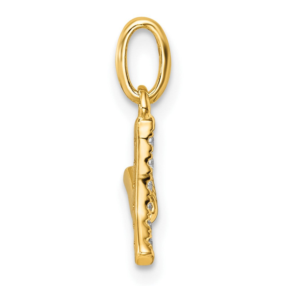 14k Twisted .05 ct. Diamond Initial Y Charm