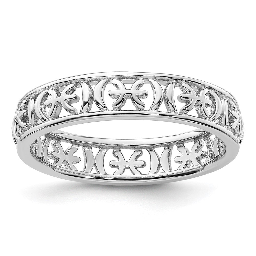 Sterling Silver Stackable Expressions Pisces Zodiac Ring Size -10