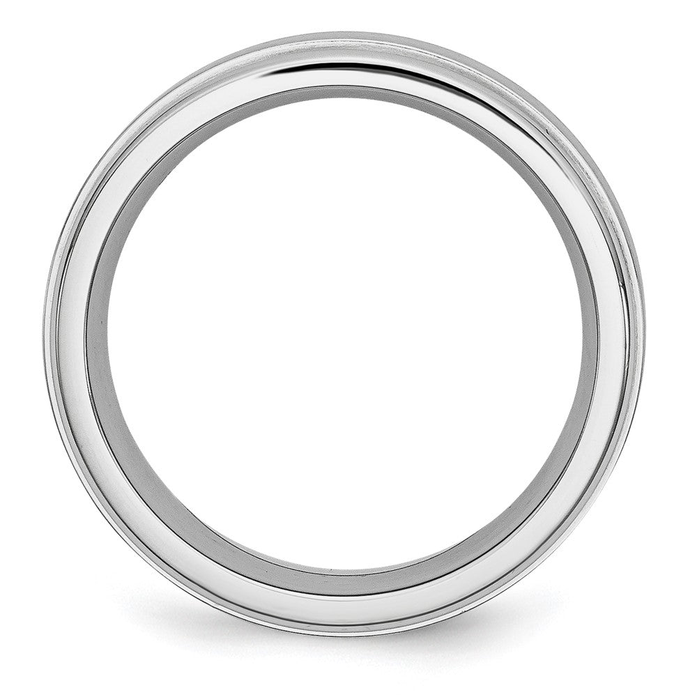 Cobalt Satin and Polished Ridged Edge 8mm Band Size - 7