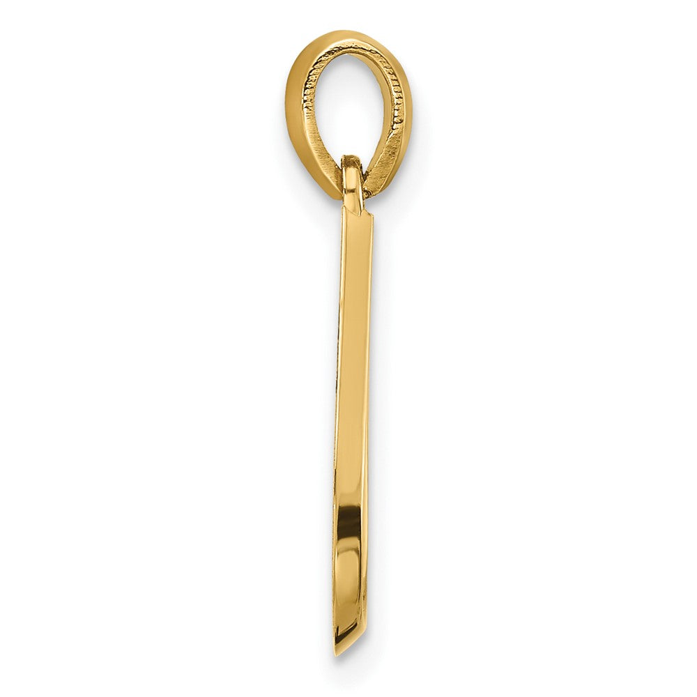 14k Yellow Gold Fancy Letter U