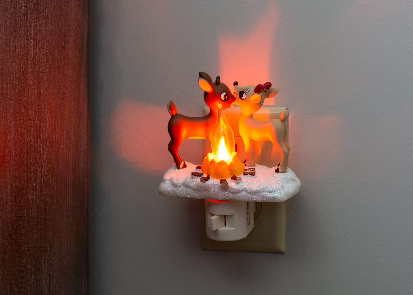 Rudolph the Red Nosed Reindeer Night Light with Flickering Flame, 5 1/4 Inch