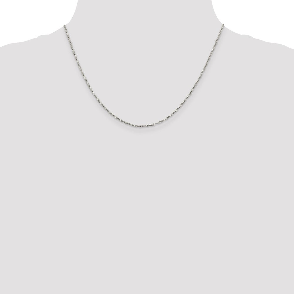 Sterling Silver 1.6mm Twisted Serpentine Chain 18 Inches