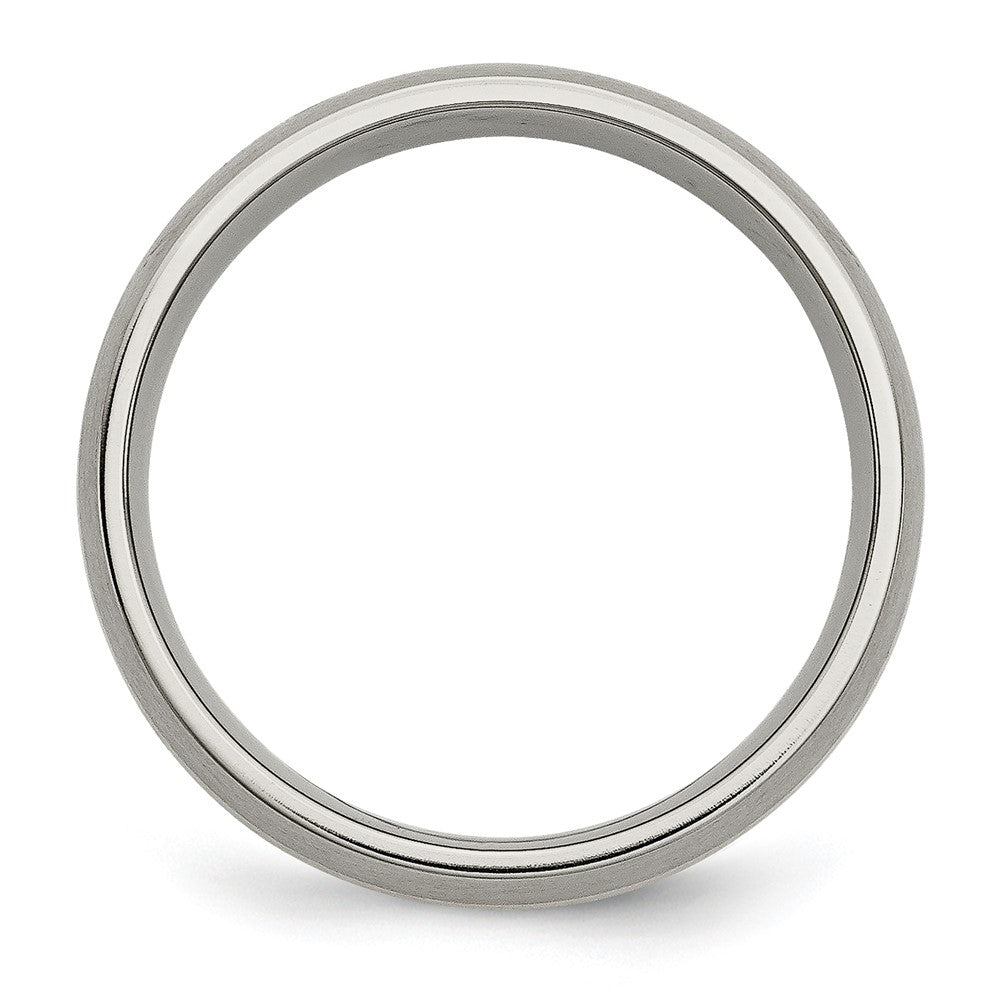 Titanium Brushed w/14k Yellow Inlay 6mm Band Size - 9