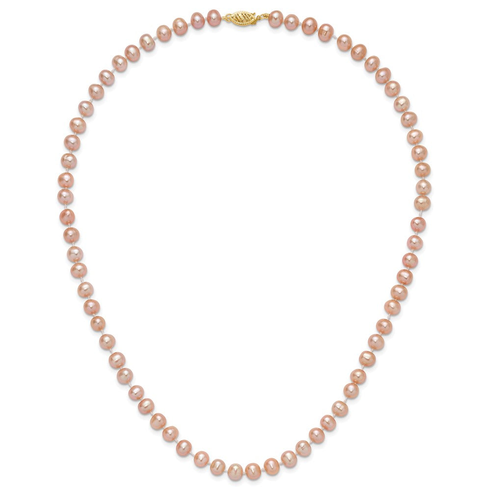 14k 6-7mm Pink Near-Round Freshwater Cultured Pearl 18 inch Necklace