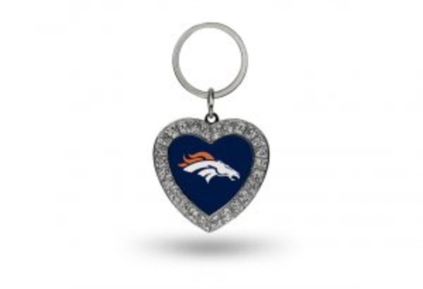 Denver Broncos Bling Rhinestone Heart Keychain