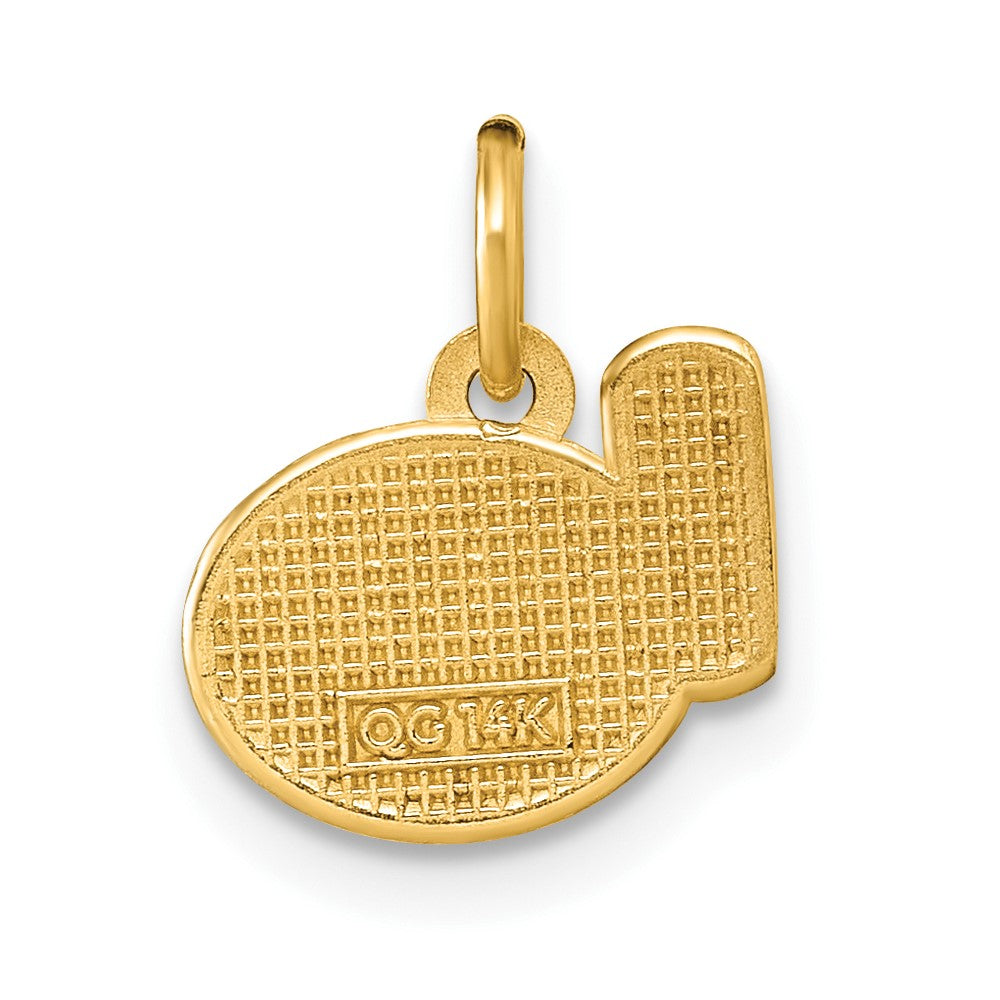 14K Polished Enameled Milk and Cookies Pendant