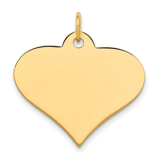 10k Plain .013 Gauge Engraveable Heart Disc Charm