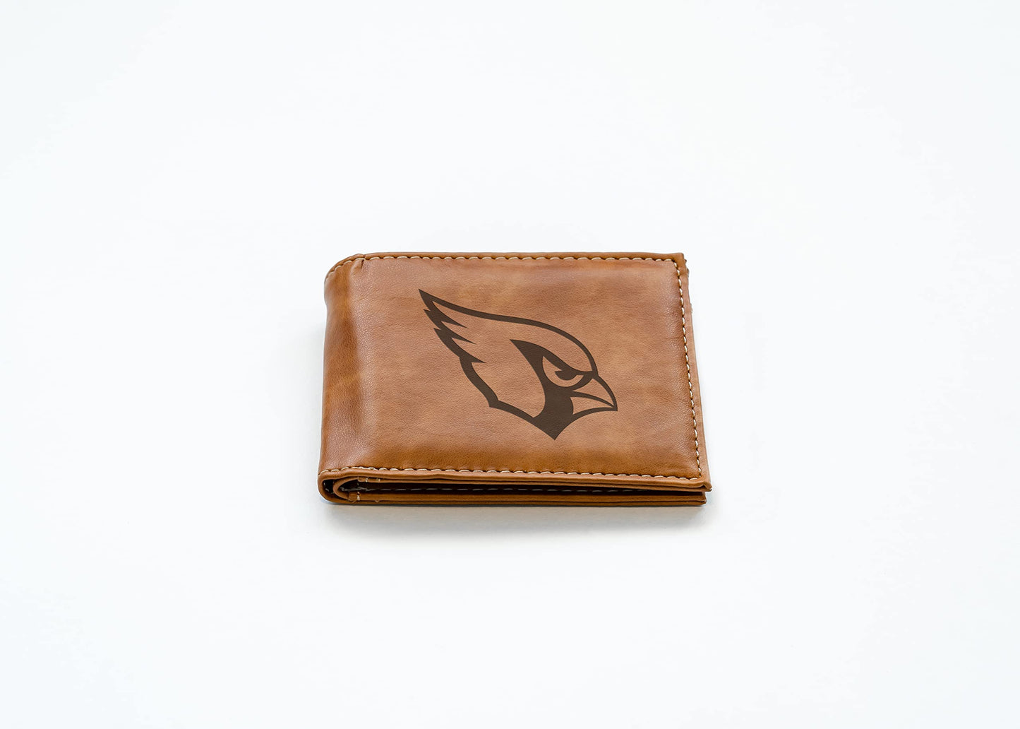Rico Industries Football Arizona  Brown Laser Engraved Bill-fold Wallet - Slim Design - Great Gift