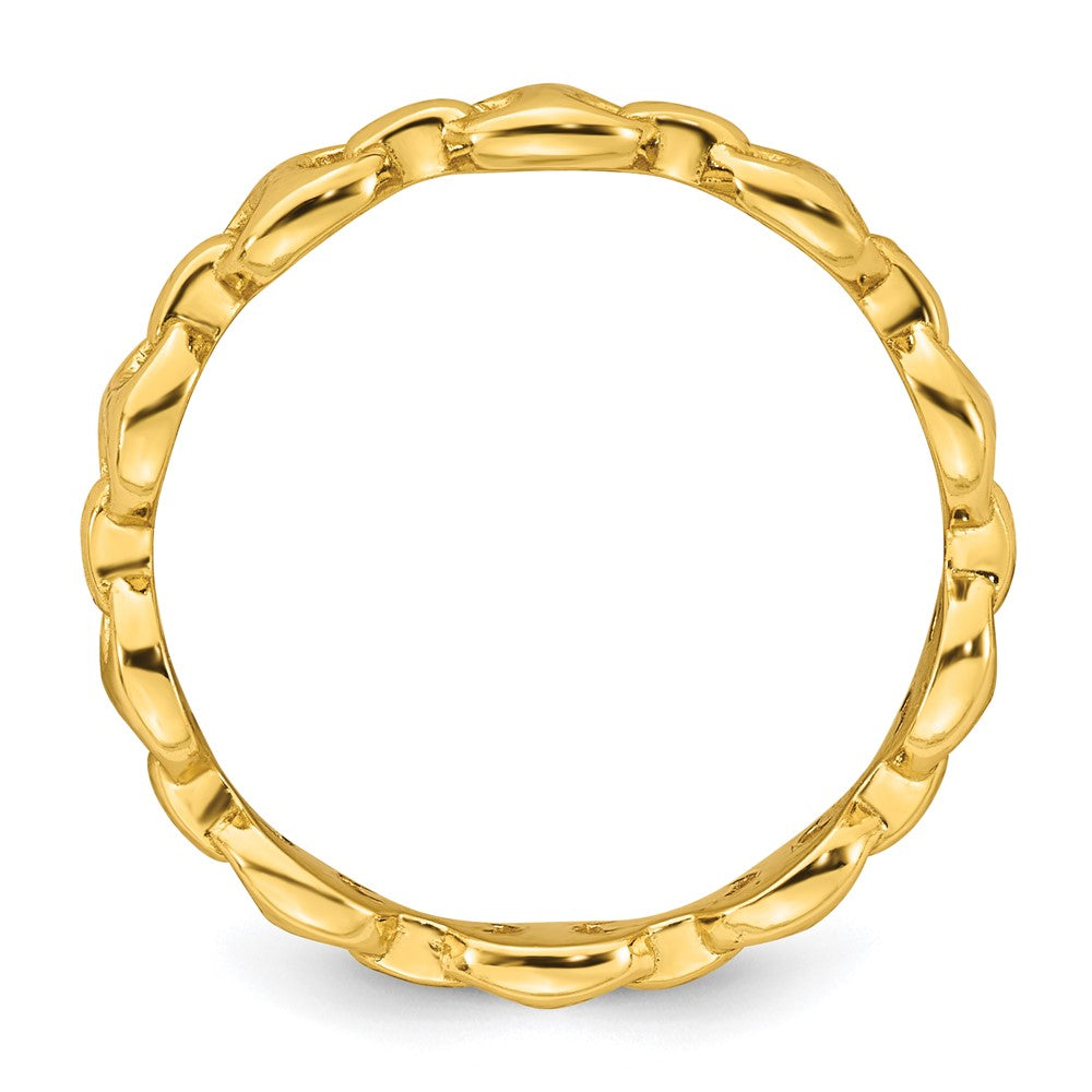 Sterling Silver Gold-tone Polished Mariner Link Size 7 Ring