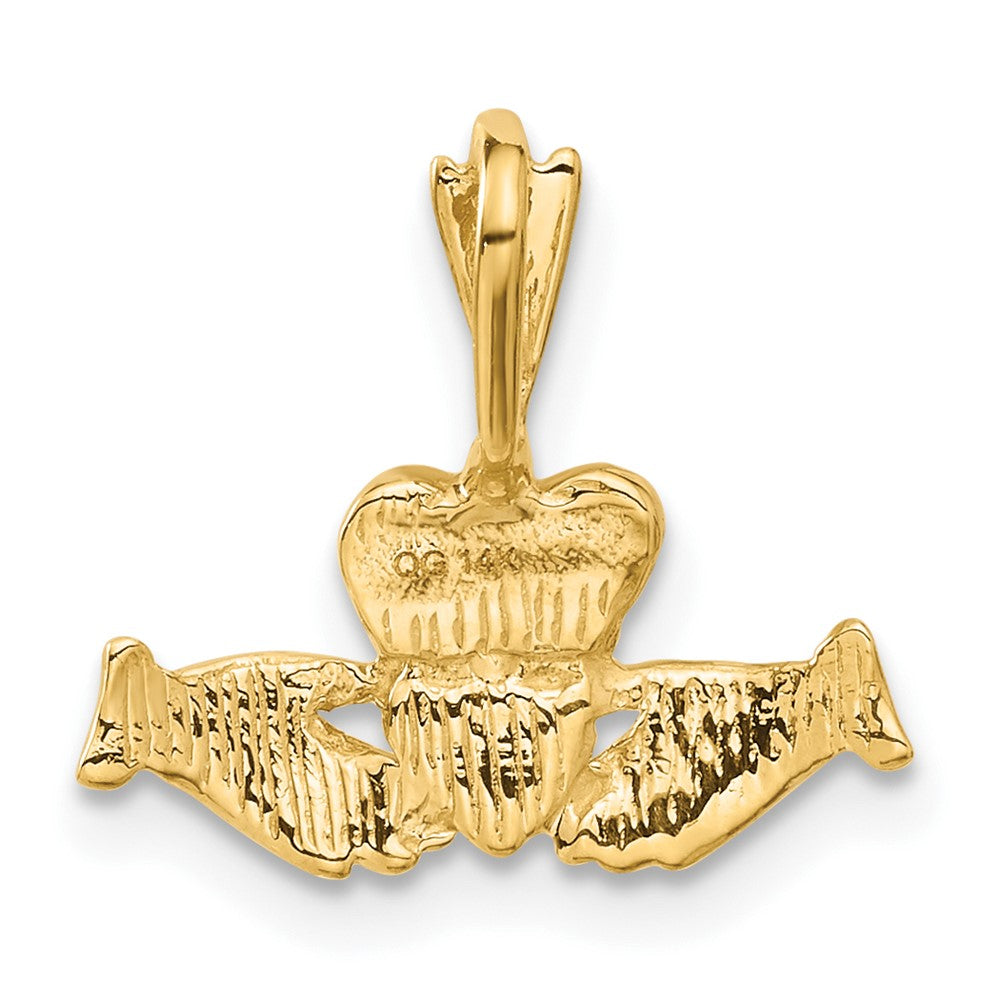 14k Claddagh Charm Yellow Gold