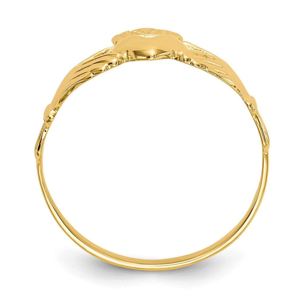 14k Polished Claddagh Ring Size 6