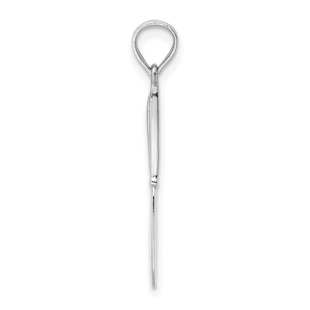 14K White Gold 3-D Polished Table Knife Charm