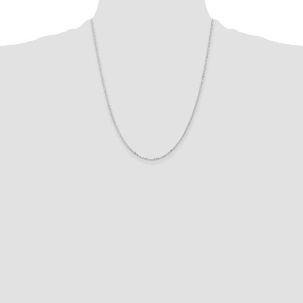 10k White Gold 1mm Singapore Chain
