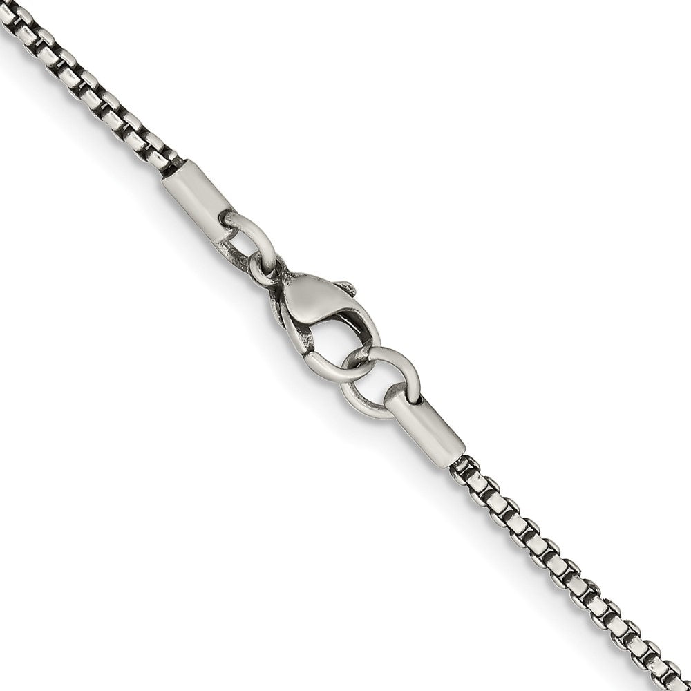 Stainless Steel Antiqued 2.25mm 20in Box Chain