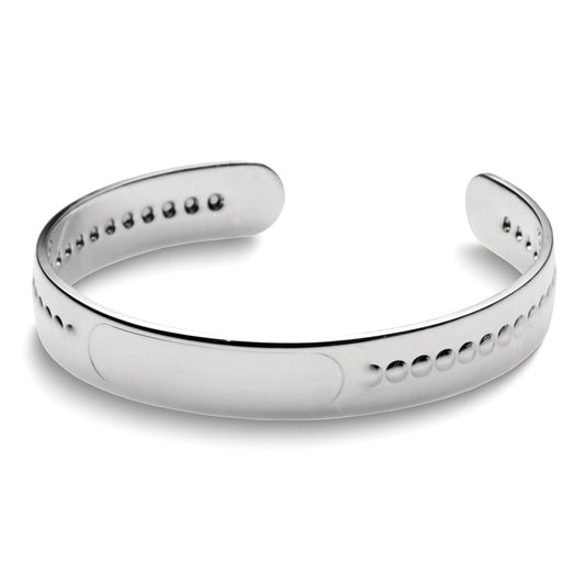 Empire Sterling Silver Engraveable Beaded Baby Cuff Bangle with Gift Box