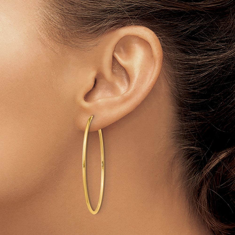 14k 1.50mm Polished Round Endless Hoop Earrings