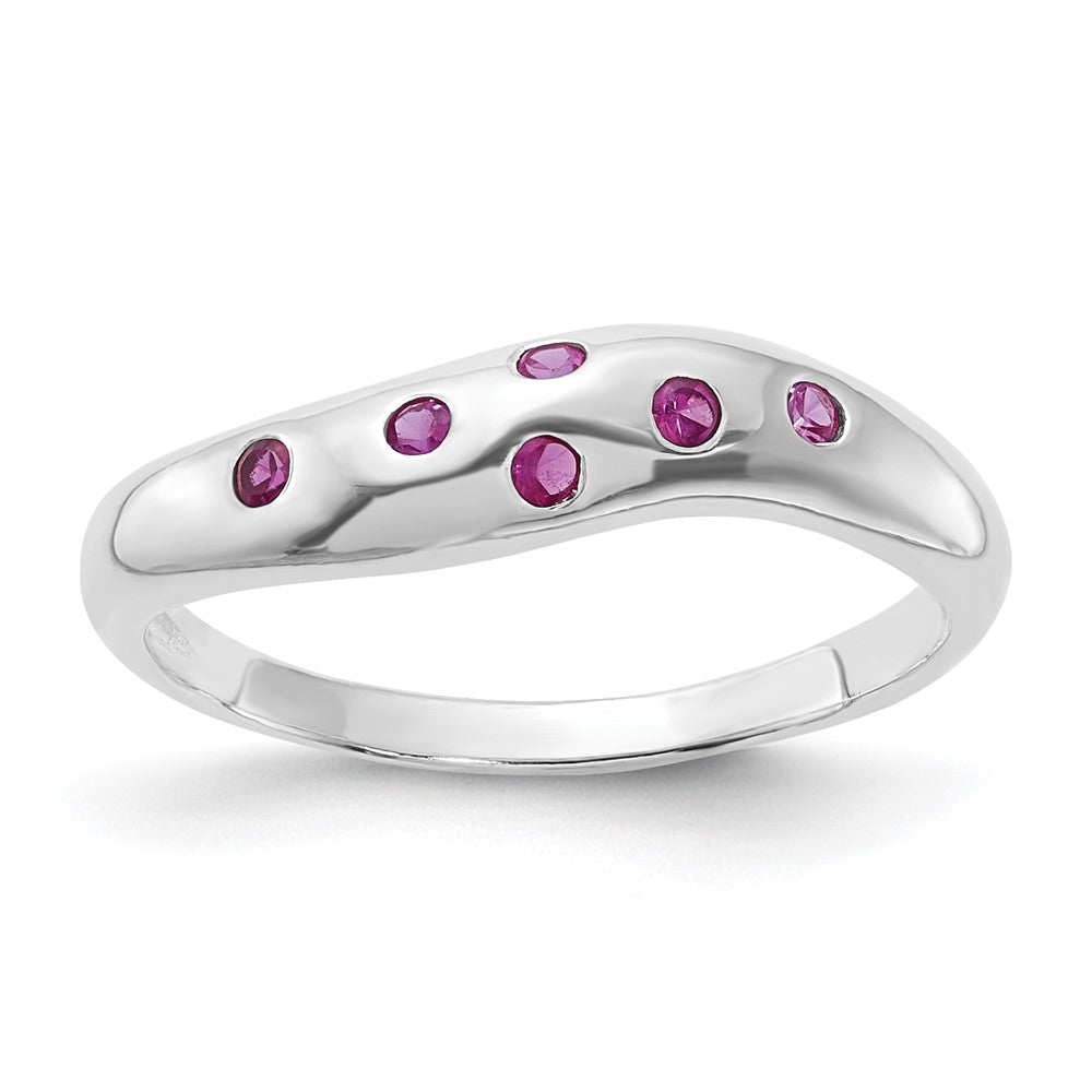 Sterling Silver Red CZ Ring