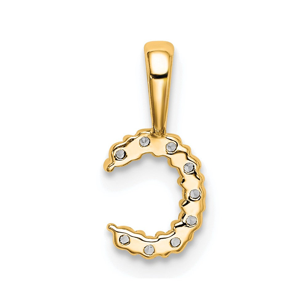 14k 1/10 carat Lab Grown Diamond VS/SI+ G+ Letter C Initial Pendant