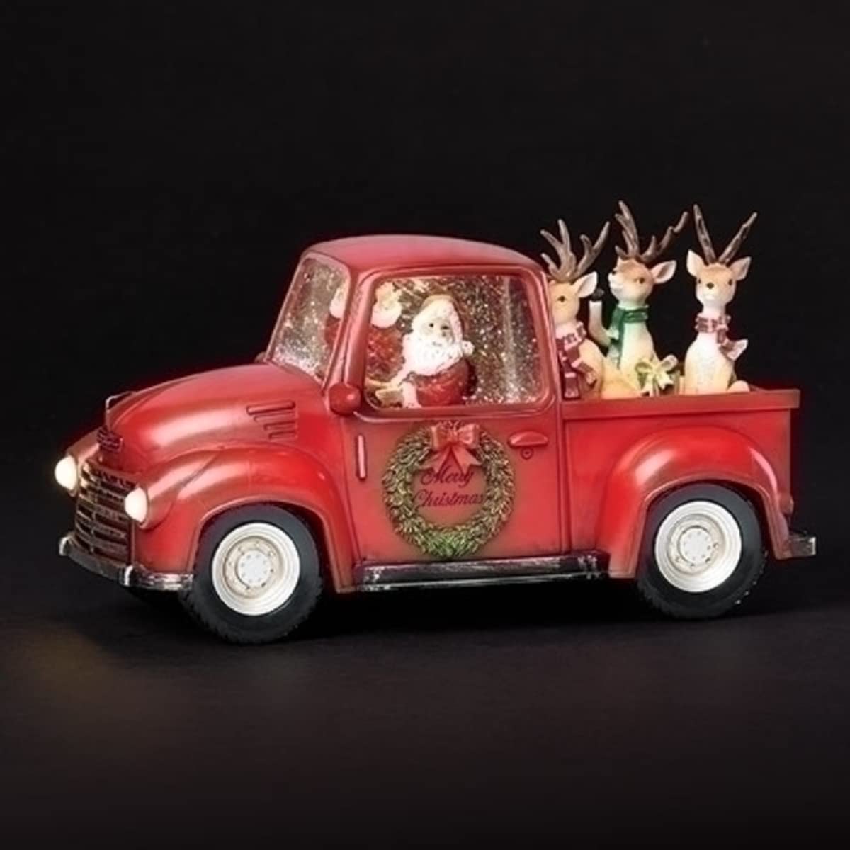 Roman 11.25" LED Lighted Santa in Truck Christmas Snow Globe