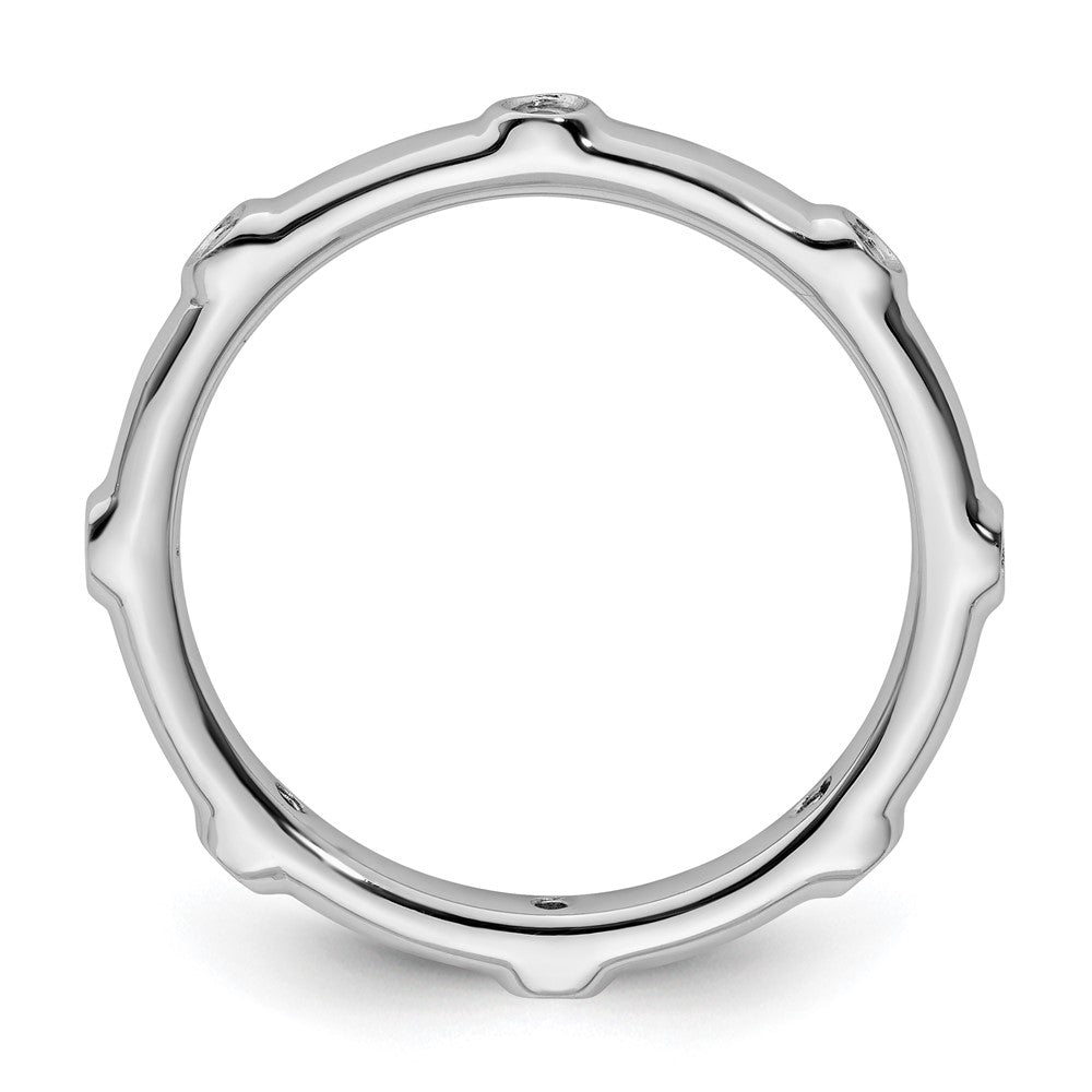 Sterling Silver Stackable Expressions White Topaz Ring Size -7
