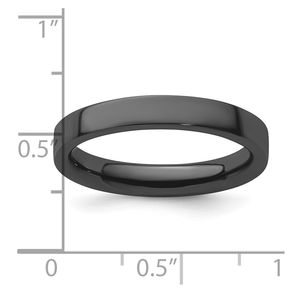 Sterling Silver Stackable Expressions Black-plated Ring Size -10