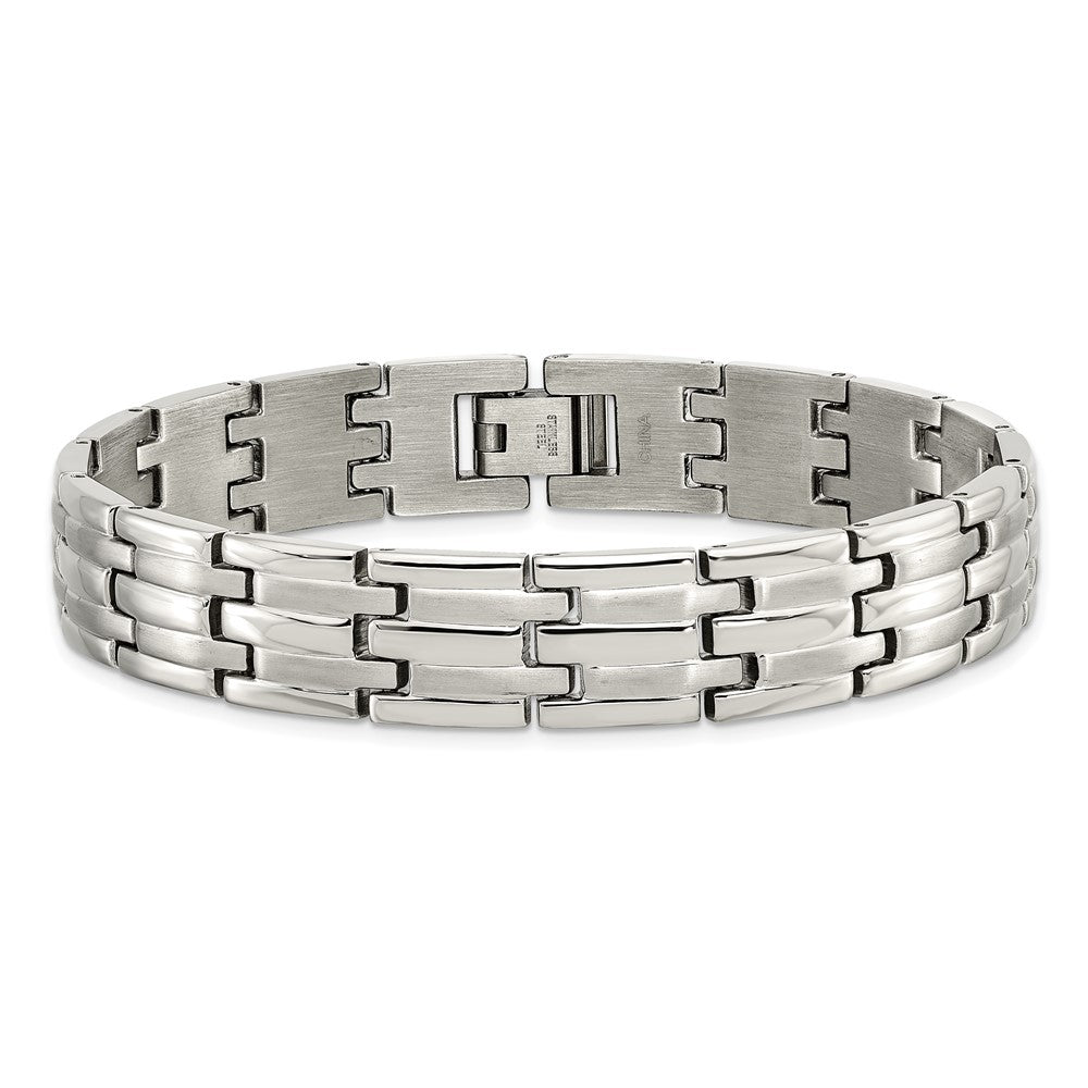 Stainless Steel Brushed and Polished 8.5in Bracelet 8.5 inches