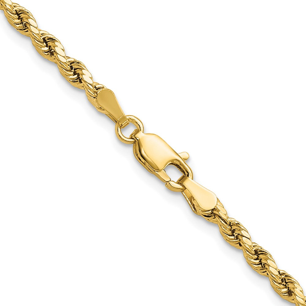 14K 22 inch 3mm Semi Solid Diamond-cut Rope with Lobster Clasp Chain