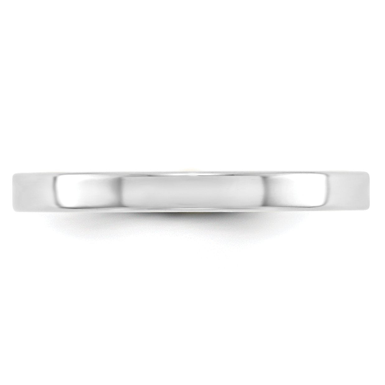 10k White Gold 2.5mm Lightweight Flat Wedding Band Size 4.5