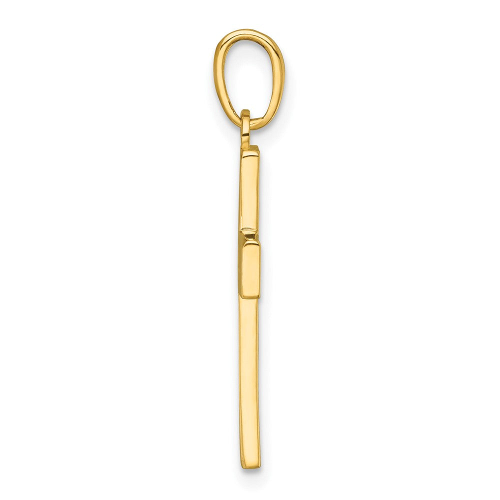 14K Polished Cut-Out Latin Cross Charm