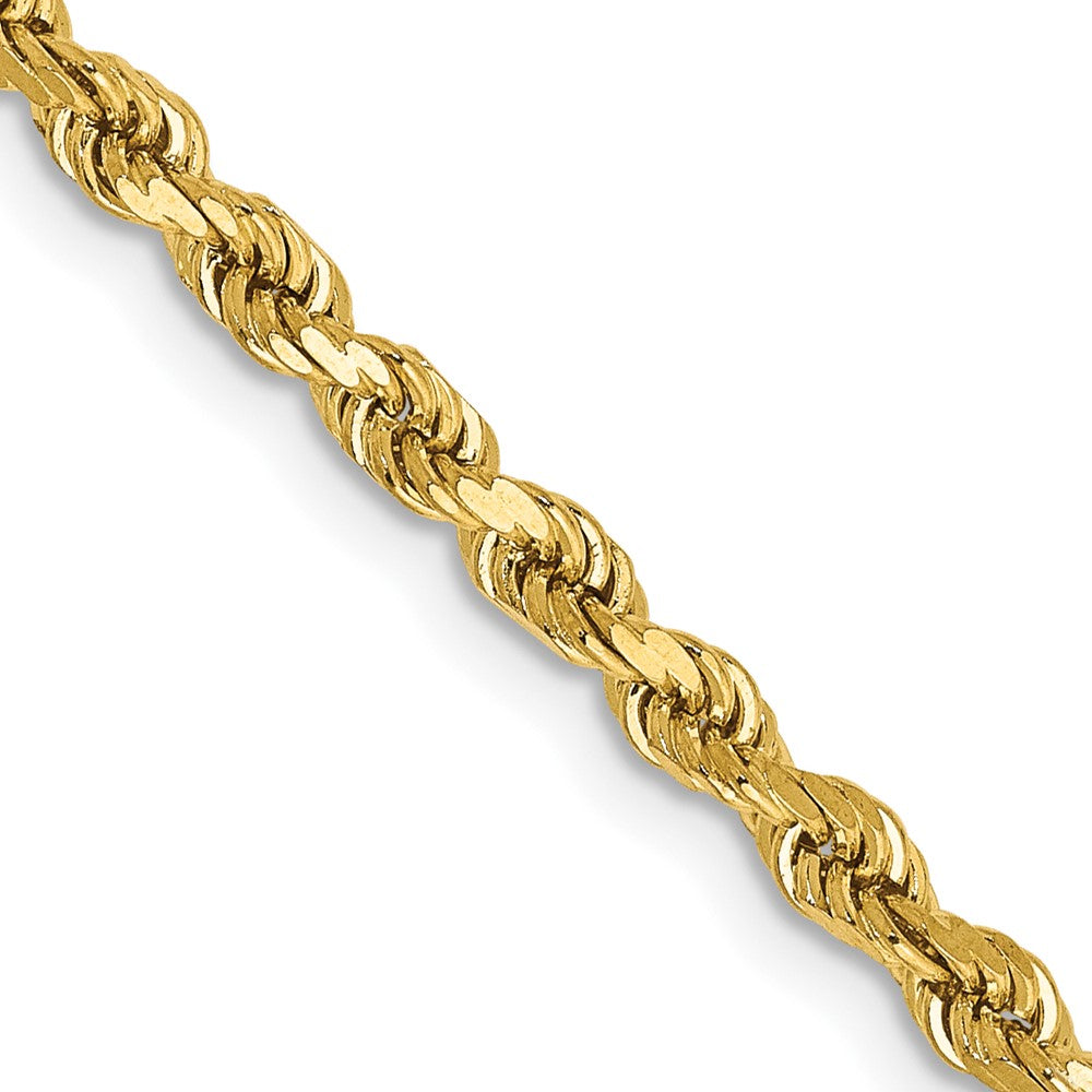 14K 24 inch 3mm Semi Solid Diamond-cut Rope with Lobster Clasp Chain