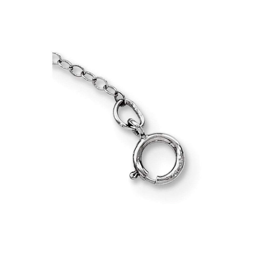 Diamond Fascination Diamond Mystique Sterling Silver Platinum-plated Diamond and Sapphire Cross 18 Inch Necklace 18 Inches