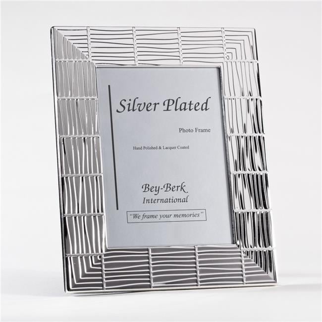 Bey-Berk International SF194-11 Silver Plated 5 x 7 in. Picture Frame with Easel Back
