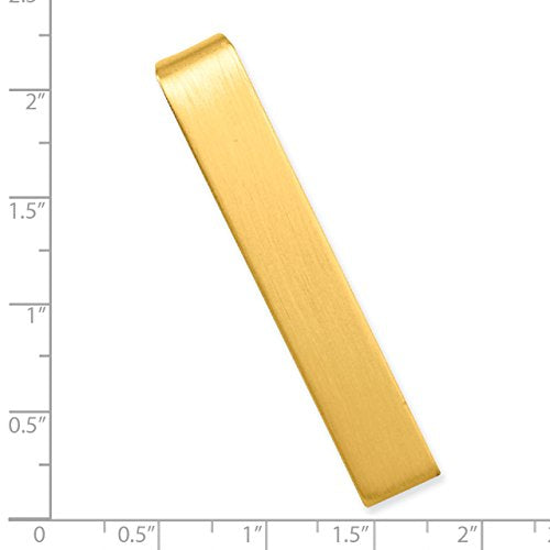 Kelly Waters Gold-plated Satin Engravable Tie Bar Q-GP3782