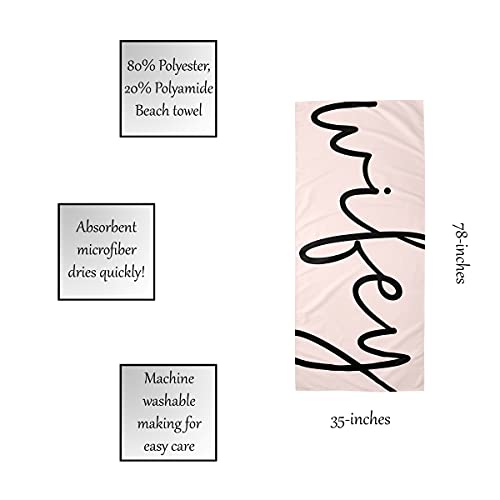 Creative Brands J2178 78 x 35 in. Quick Dry Oversized Beach Towel - Wifey