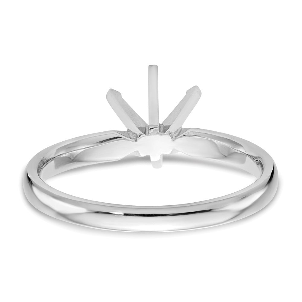 14k White Gold 2 carat Lightweight Comfort-Fit 6-Prong Round Solitaire Ring Mounting