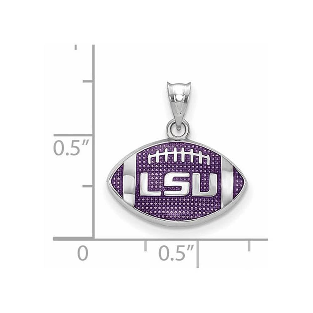 Women's LSU Tigers Sterling Silver Enameled Football Logo Pendant