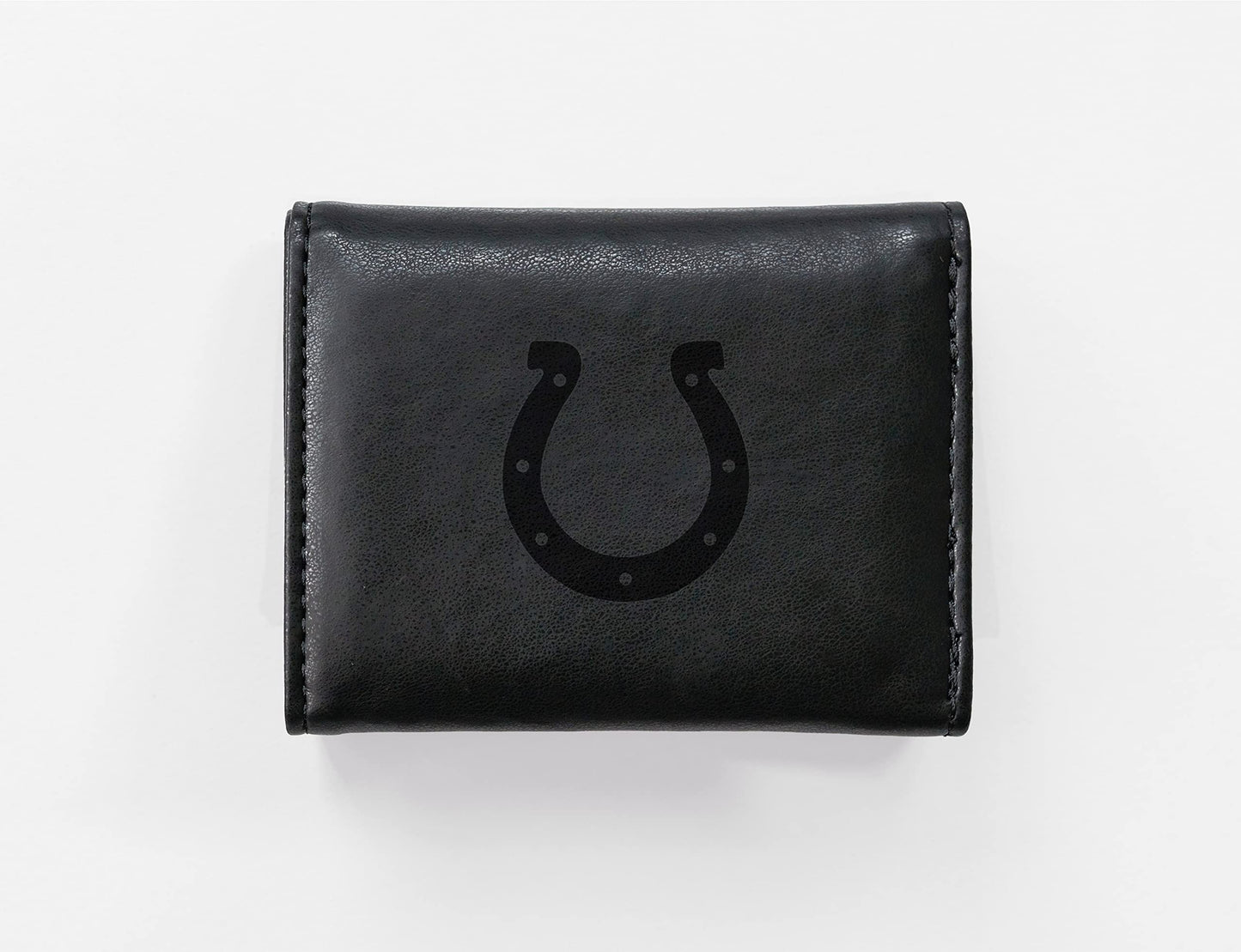 Football Rico Industries Indianapolis  Black Laser Engraved Trifold Laser Engraved Tri-Fold Wallet - Men's Accessory