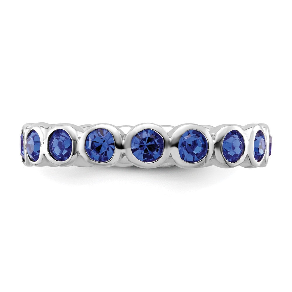 Sterling Silver Stackable Expressions September Crystal Ring Size -7