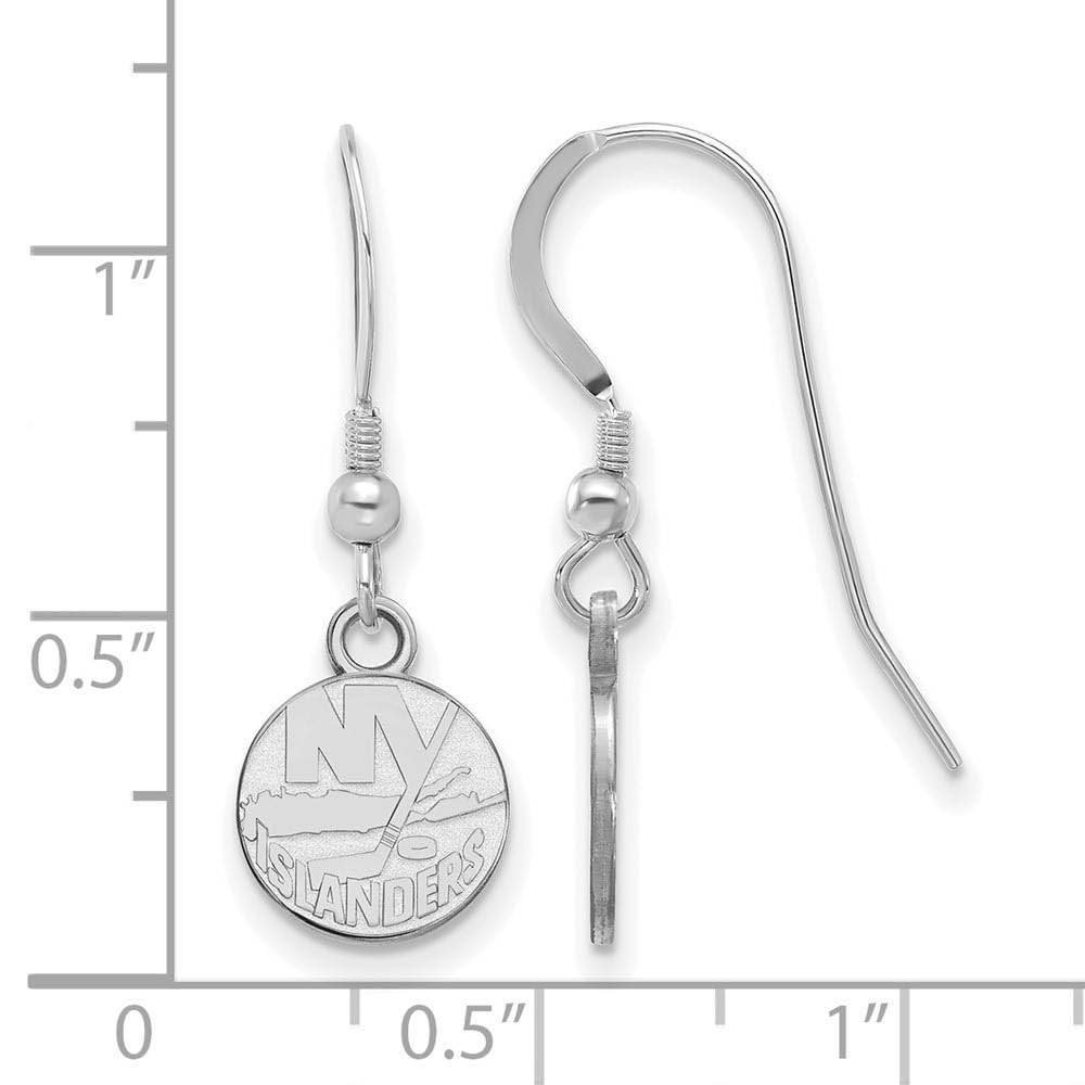 Sterling Silver Rhodium Plated NHL Islanders XS Dangle Earrings